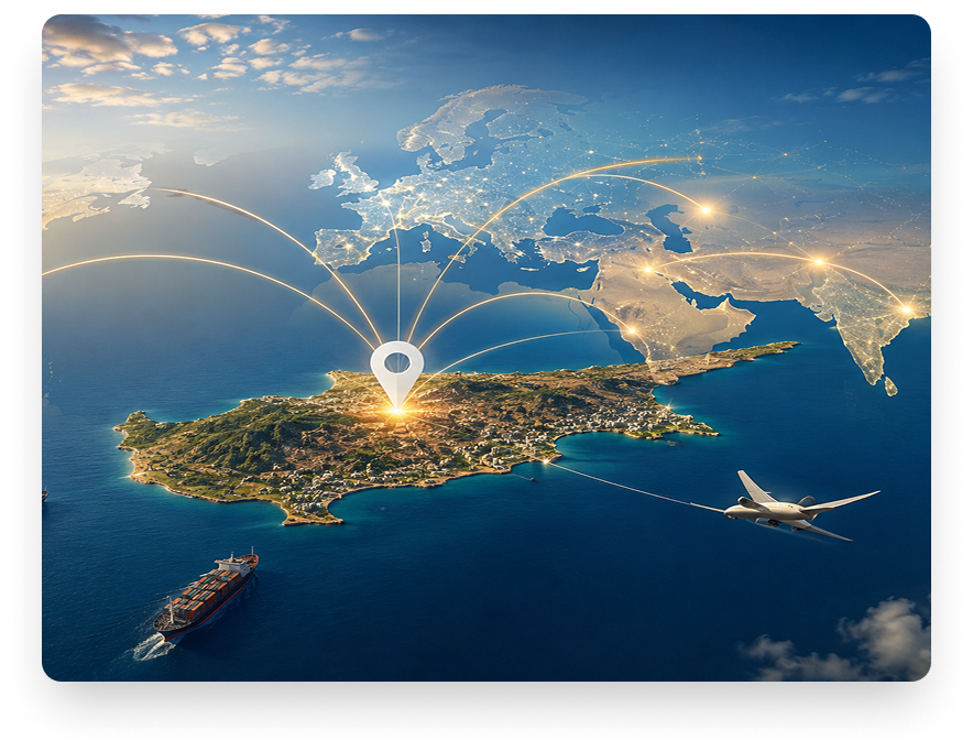 Strategically Positioned Between Continents